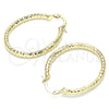 Oro Laminado Medium Hoop, Gold Filled Style Diamond Cutting Finish, Golden Finish, 02.213.0238.30