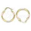 Oro Laminado Small Hoop, Gold Filled Style Polished, Tricolor, 5.134.025.2.25