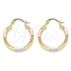 Oro Laminado Small Hoop, Gold Filled Style Polished, Tricolor, 5.134.025.2.25
