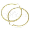 Oro Laminado Large Hoop, Gold Filled Style Diamond Cutting Finish, Golden Finish, 02.213.0242.1.60