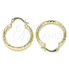 Oro Laminado Small Hoop, Gold Filled Style Diamond Cutting Finish, Golden Finish, 02.213.0243.1.25