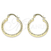 Oro Laminado Small Hoop, Gold Filled Style Diamond Cutting Finish, Golden Finish, 02.213.0243.1.25