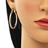 Oro Laminado Medium Hoop, Gold Filled Style Diamond Cutting Finish, Tricolor, 02.213.0150.1.40