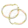 Oro Laminado Medium Hoop, Gold Filled Style Diamond Cutting Finish, Tricolor, 02.213.0150.1.40
