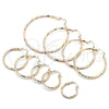 Oro Laminado Large Hoop, Gold Filled Style Diamond Cutting Finish, Tricolor, 02.213.0249.50