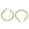 Oro Laminado Medium Hoop, Gold Filled Style Diamond Cutting Finish, Golden Finish, 02.213.0162.30