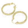 Oro Laminado Medium Hoop, Gold Filled Style Diamond Cutting Finish, Golden Finish, 02.213.0162.30