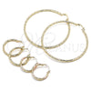 Oro Laminado Small Hoop, Gold Filled Style Diamond Cutting Finish, Tricolor, 02.213.0251.25