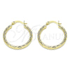 Oro Laminado Medium Hoop, Gold Filled Style Diamond Cutting Finish, Golden Finish, 02.213.0151.30