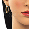 Oro Laminado Small Hoop, Gold Filled Style Hollow Design, Diamond Cutting Finish, Golden Finish, 02.213.0154.25