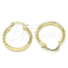 Oro Laminado Small Hoop, Gold Filled Style Diamond Cutting Finish, Golden Finish, 02.213.0252.25