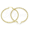 Oro Laminado Large Hoop, Gold Filled Style Diamond Cutting Finish, Golden Finish, 02.213.0255.1.60