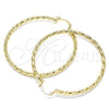 Oro Laminado Large Hoop, Gold Filled Style Diamond Cutting Finish, Golden Finish, 02.213.0255.1.60
