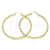 Oro Laminado Large Hoop, Gold Filled Style Diamond Cutting Finish, Golden Finish, 02.213.0255.1.60