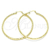 Oro Laminado Large Hoop, Gold Filled Style Diamond Cutting Finish, Golden Finish, 02.213.0263.60