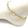 Oro Laminado Fancy Anklet, Gold Filled Style Elephant Design, Multicolor Enamel Finish, Golden Finish, 03.386.0011.10 (07 MM Thickness, 10 Inches Length)
