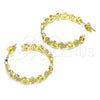 Oro Laminado Stud Earring, Gold Filled Style Star Design, with White Micro Pave, Polished, Golden Finish, 02.341.0113