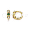 Oro Laminado Huggie Hoop, Gold Filled Style with Multicolor Cubic Zirconia, Polished, Golden Finish, 02.213.0289.10