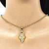 Oro Laminado Religious Pendant, Gold Filled Style Angel Design, Polished, Golden Finish, 05.213.0112