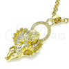 Oro Laminado Religious Pendant, Gold Filled Style Angel Design, Polished, Golden Finish, 05.213.0112