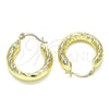 Oro Laminado Small Hoop, Gold Filled Style Diamond Cutting Finish, Golden Finish, 02.213.0311.25