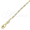 Oro Laminado Basic Anklet, Gold Filled Style Figaro Design, Polished, Golden Finish, 04.213.0238.10 (02 MM Thickness, 10 Inches Length)