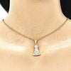 Oro Laminado Religious Pendant, Gold Filled Style Caridad del Cobre Design, Polished, Golden Finish, 05.253.0128