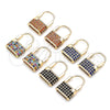 Oro Laminado Small Hoop, Gold Filled Style Lock Design, with Garnet Micro Pave, Polished, Golden Finish, 02.341.0057.2.12