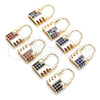 Oro Laminado Small Hoop, Gold Filled Style Lock Design, with Black Micro Pave, Polished, Golden Finish, 02.210.0529.3.12