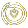 Oro Laminado Pendant Necklace, Gold Filled Style Heart Design, Polished, Golden Finish, 04.117.0013.20 (02 MM Thickness, 20 Inches Length)