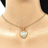 Oro Laminado Locket Pendant, Gold Filled Style Heart and Flower Design, Polished, Golden Finish, 05.117.0010