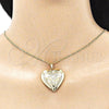 Oro Laminado Pendant Necklace, Gold Filled Style Heart Design, Polished, Golden Finish, 04.117.0027.20 (02 MM Thickness, 20 Inches Length)