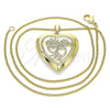 Oro Laminado Pendant Necklace, Gold Filled Style Heart Design, Polished, Golden Finish, 04.117.0027.20 (02 MM Thickness, 20 Inches Length)