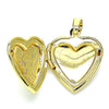 Oro Laminado Locket Pendant, Gold Filled Style Heart and Flower Design, Polished, Golden Finish, 05.117.0023