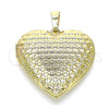 Oro Laminado Locket Pendant, Gold Filled Style Heart Design, Polished, Golden Finish, 05.117.0025