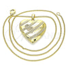 Oro Laminado Pendant Necklace, Gold Filled Style Heart Design, Polished, Golden Finish, 04.117.0033.20 (02 MM Thickness, 20 Inches Length)