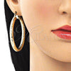 Oro Laminado Large Hoop, Gold Filled Style Hollow Design, Polished, Golden Finish, 02.213.0227.50