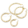 Oro Laminado Large Hoop, Gold Filled Style Hollow Design, Polished, Golden Finish, 02.213.0227.50