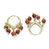 Oro Laminado Huggie Hoop, Gold Filled Style with Brown Goldstone Venturina, Polished, Golden Finish, 02.63.2715.15