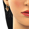Oro Laminado Huggie Hoop, Gold Filled Style Ball Design, Polished, Golden Finish, 02.63.2717.15