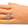 Oro Laminado Multi Stone Ring, Gold Filled Style with Multicolor Cubic Zirconia, Polished, Golden Finish, 01.346.0017.1.09 (Size 9)