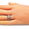 Oro Laminado Multi Stone Ring, Gold Filled Style with Amethyst Cubic Zirconia, Polished, Golden Finish, 01.346.0020.5.07 (Size 7)