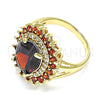 Oro Laminado Multi Stone Ring, Gold Filled Style with Garnet and White Cubic Zirconia, Polished, Golden Finish, 01.346.0021.2.08 (Size 8)