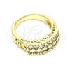 Oro Laminado Multi Stone Ring, Gold Filled Style with White Cubic Zirconia, Polished, Golden Finish, 01.346.0023.07 (Size 7)