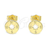 Oro Laminado Stud Earring, Gold Filled Style Polished, Golden Finish, 02.156.0611