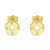 Oro Laminado Stud Earring, Gold Filled Style Polished, Golden Finish, 02.156.0611