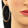 Oro Laminado Stud Earring, Gold Filled Style with Turquoise Crystal, Polished, Golden Finish, 02.122.0118.2.55