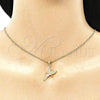 Oro Laminado Pendant Necklace, Gold Filled Style Angel Design, with White Micro Pave, Polished, Golden Finish, 04.156.0446.20 (02 MM Thickness, 20 Inches Length)