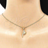 Oro Laminado Pendant Necklace, Gold Filled Style Angel Design, with White Micro Pave, Polished, Golden Finish, 04.156.0448.20 (02 MM Thickness, 20 Inches Length)