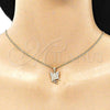 Oro Laminado Pendant Necklace, Gold Filled Style Angel Design, with White Micro Pave, Polished, Golden Finish, 04.156.0449.20 (02 MM Thickness, 20 Inches Length)